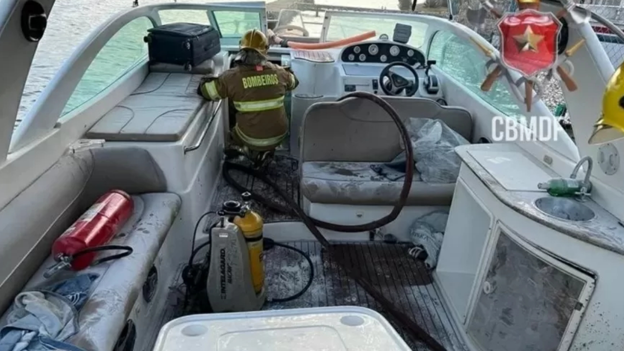 Lancha explode e deixa três feridos com queimaduras em Brasília