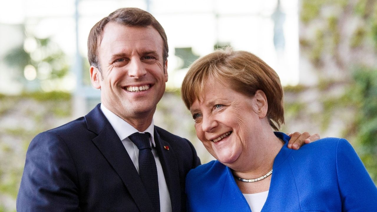 Emmanuel Macron se despede de Angela Merkel em vídeo