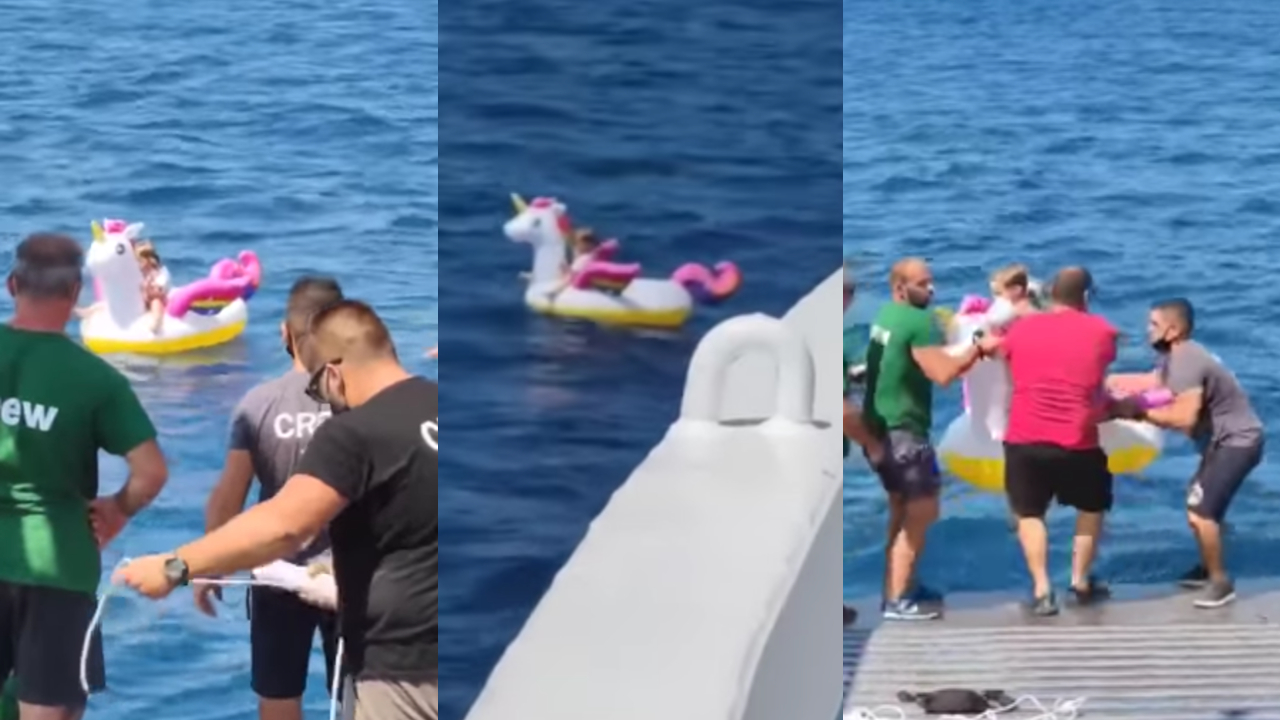 Menina de 4 anos é resgatada enquanto flutuava em alto-mar