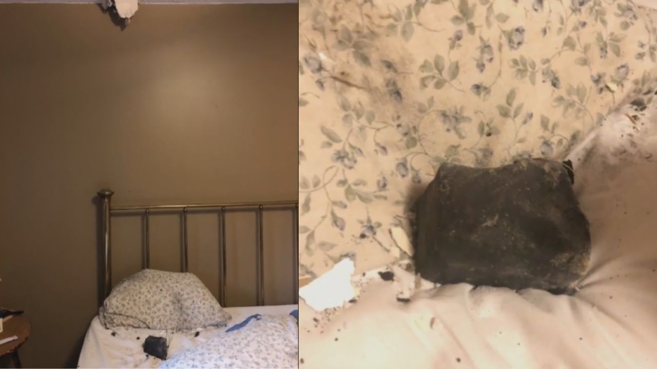 Mulher é acordada com meteorito atravessando teto de seu quarto: ‘Nunca fiquei tão assustada’