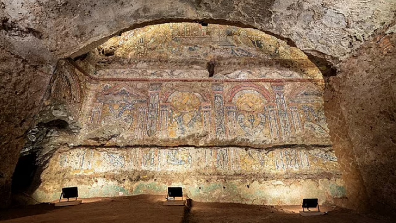 Deslumbrante mosaico de conchas é encontrado em domus nos arredores do Coliseu