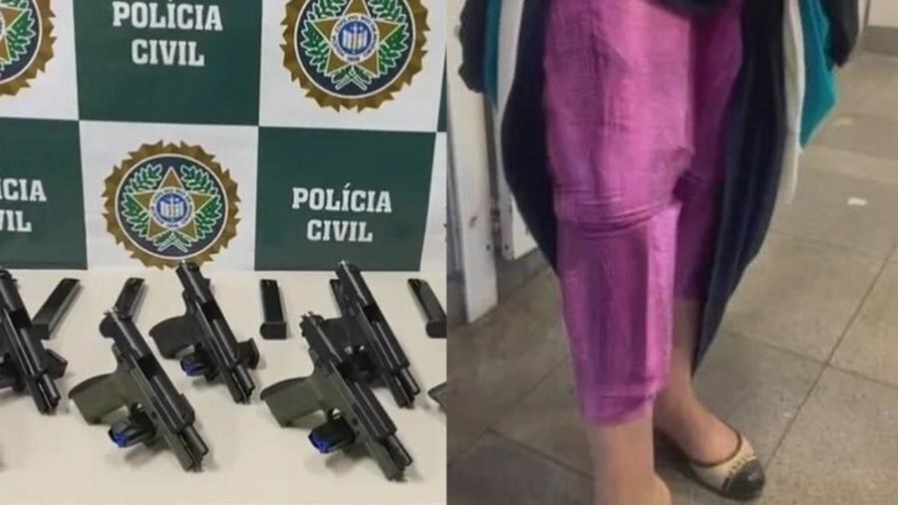 No Rio de Janeiro, mulher é presa por transportar sete pistolas no corpo