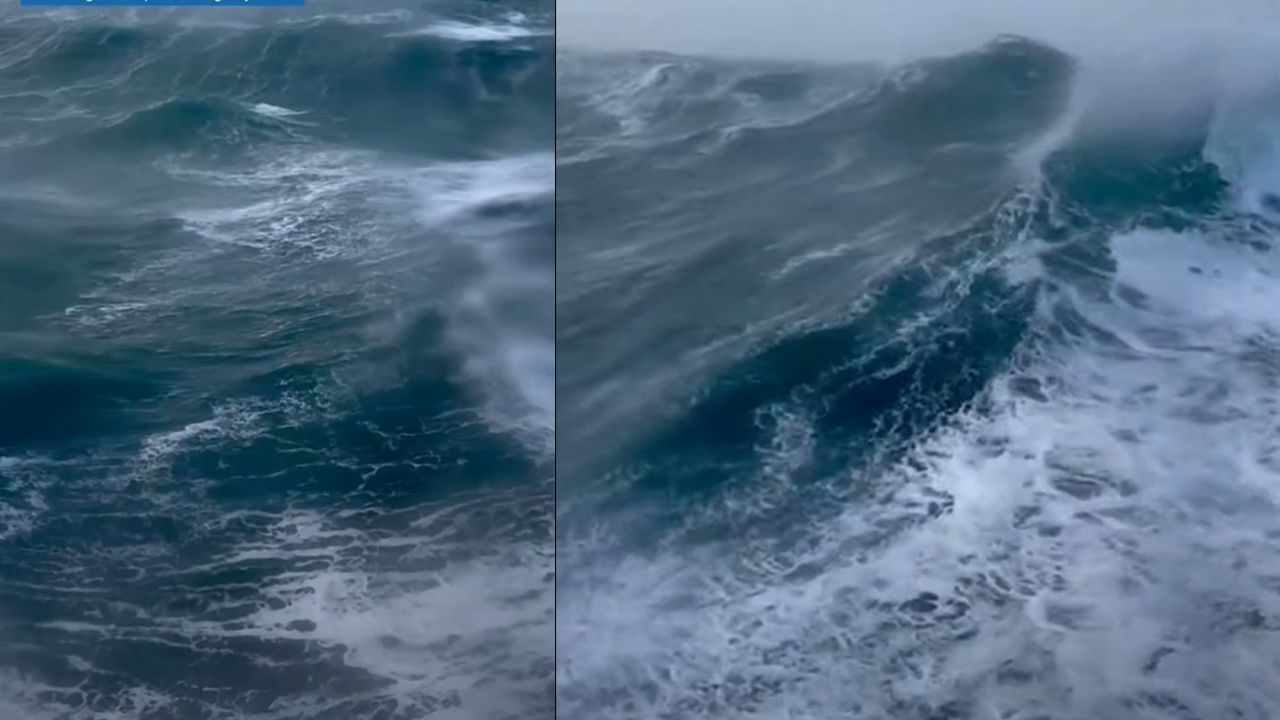 Vídeo de tirar o fôlego mostra navio de cruzeiro atravessando tempestade