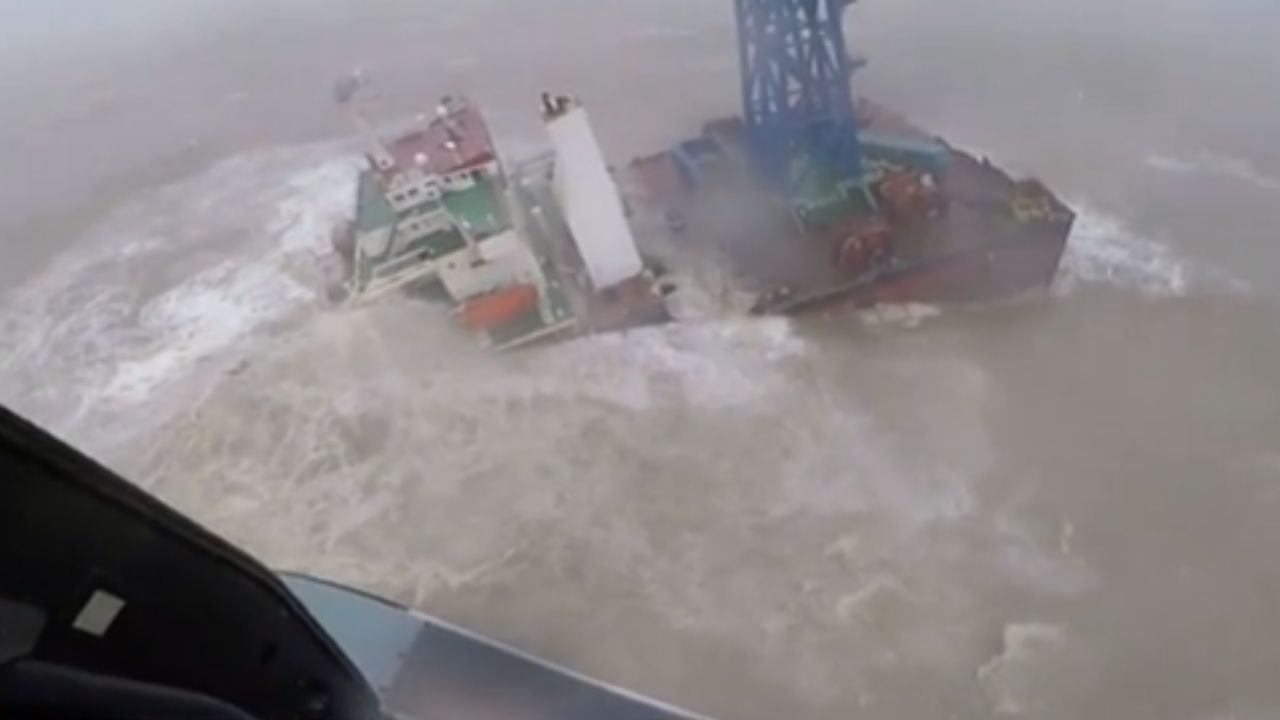 Tempestade parte navio em dois e buscas por desaparecidos continuam em Hong Kong