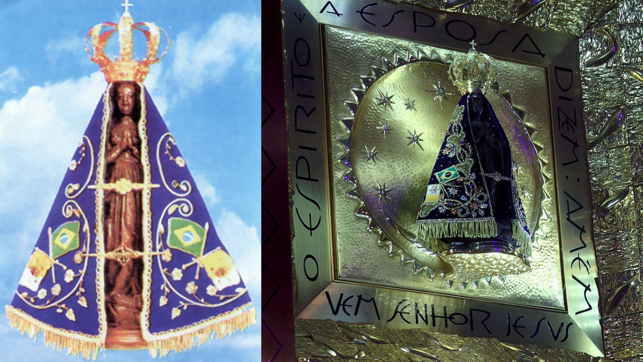 Como foi encontrada a estátua de Nossa Senhora Aparecida?
