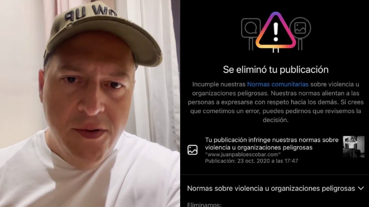 Filho do Pablo Escobar diz que sua conta no Instagram tem sido penalizada por postar foto do pai