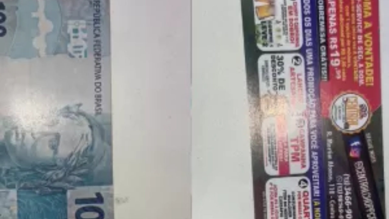 Assaltantes roubam panfletos imitando notas de R$100 ao acharem ser dinheiro