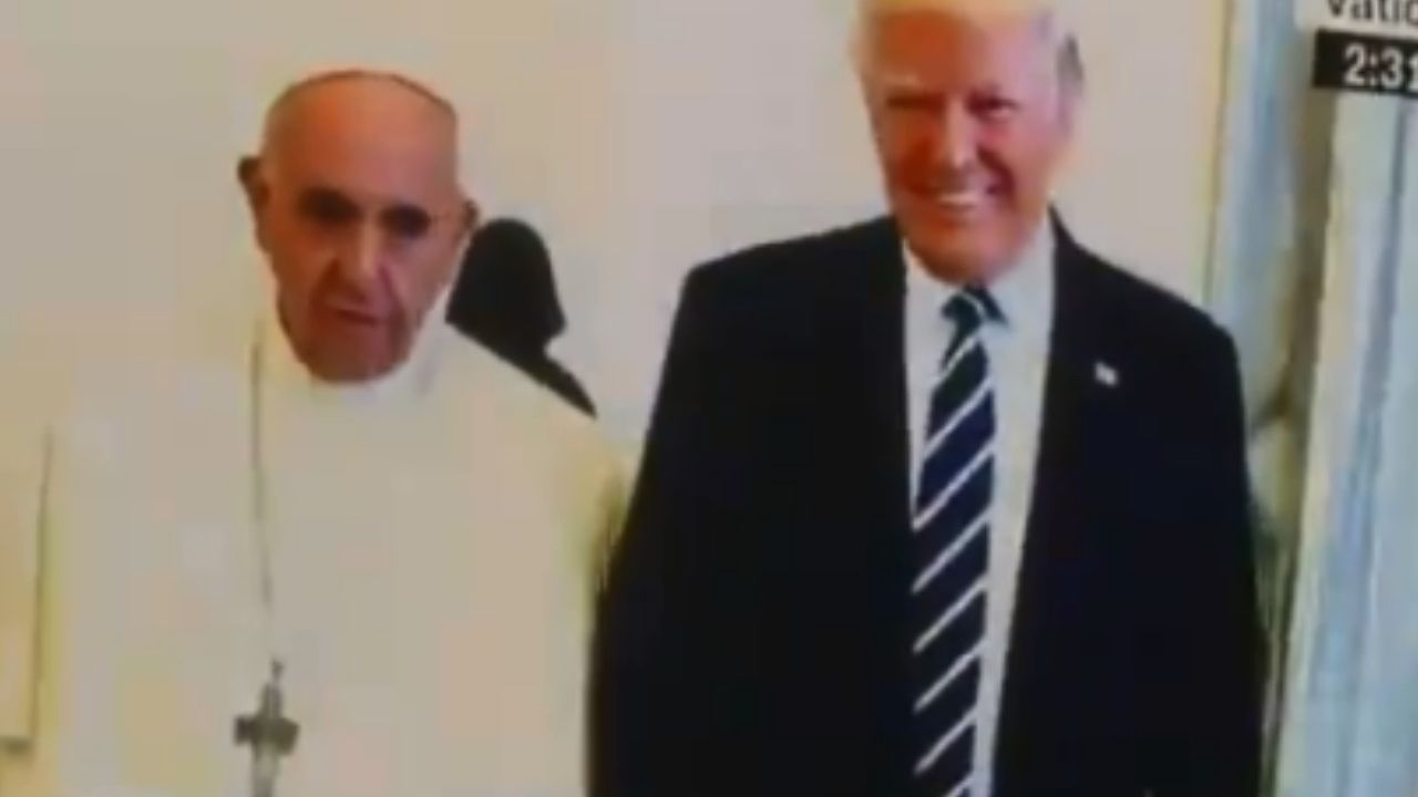 Parte do vídeo que voltou a circular do Papa com Trump é falsa; entenda!