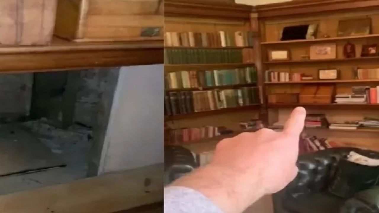 Após analisar foto antiga, homem descobre passagem secreta atrás de estante em sua própria casa