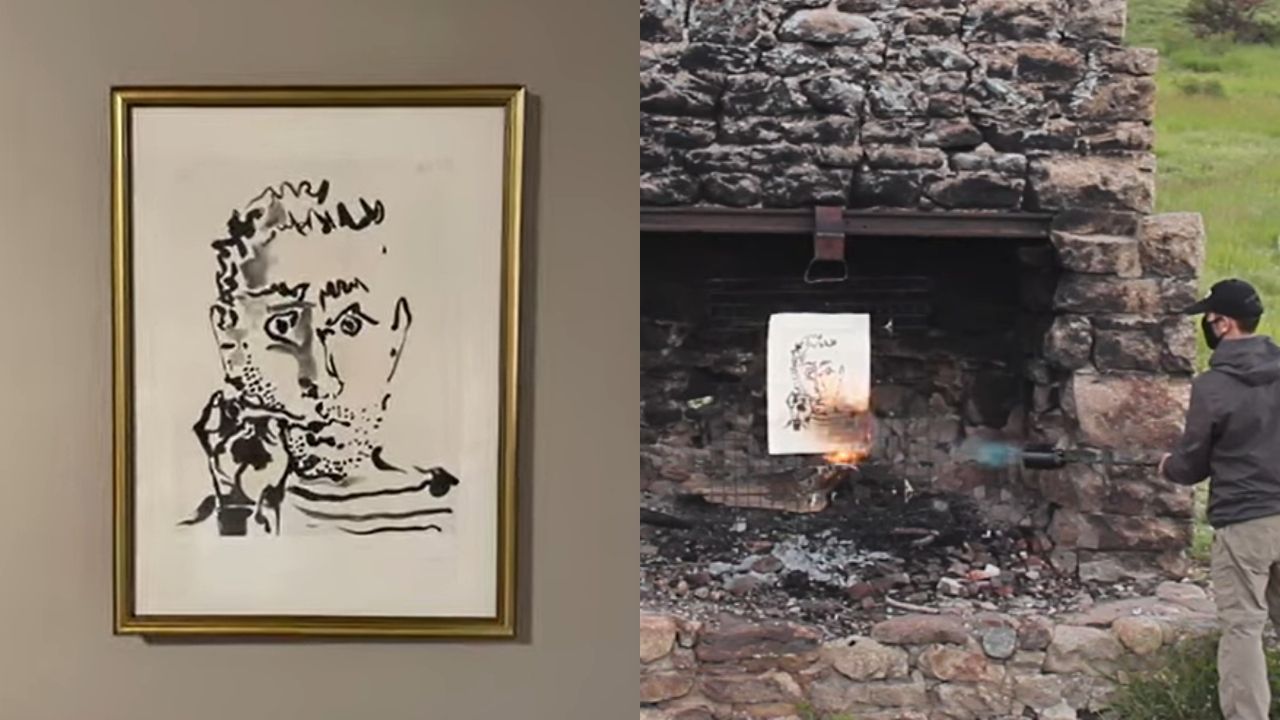 Coletivo cria NFT de obra de Picasso e queima a original logo em seguida