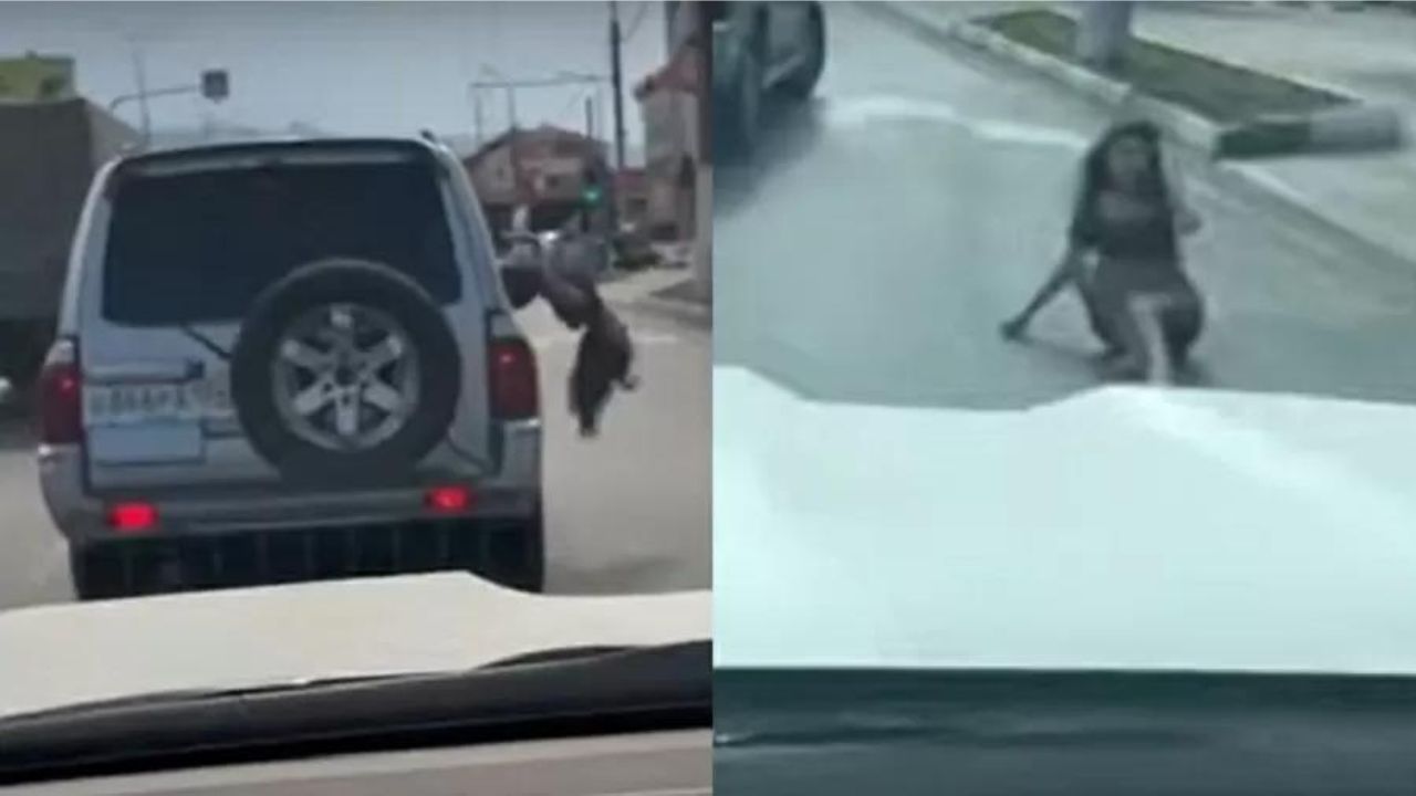 Mulher cai de janela de veículo em movimento ao fazer dança do ventre