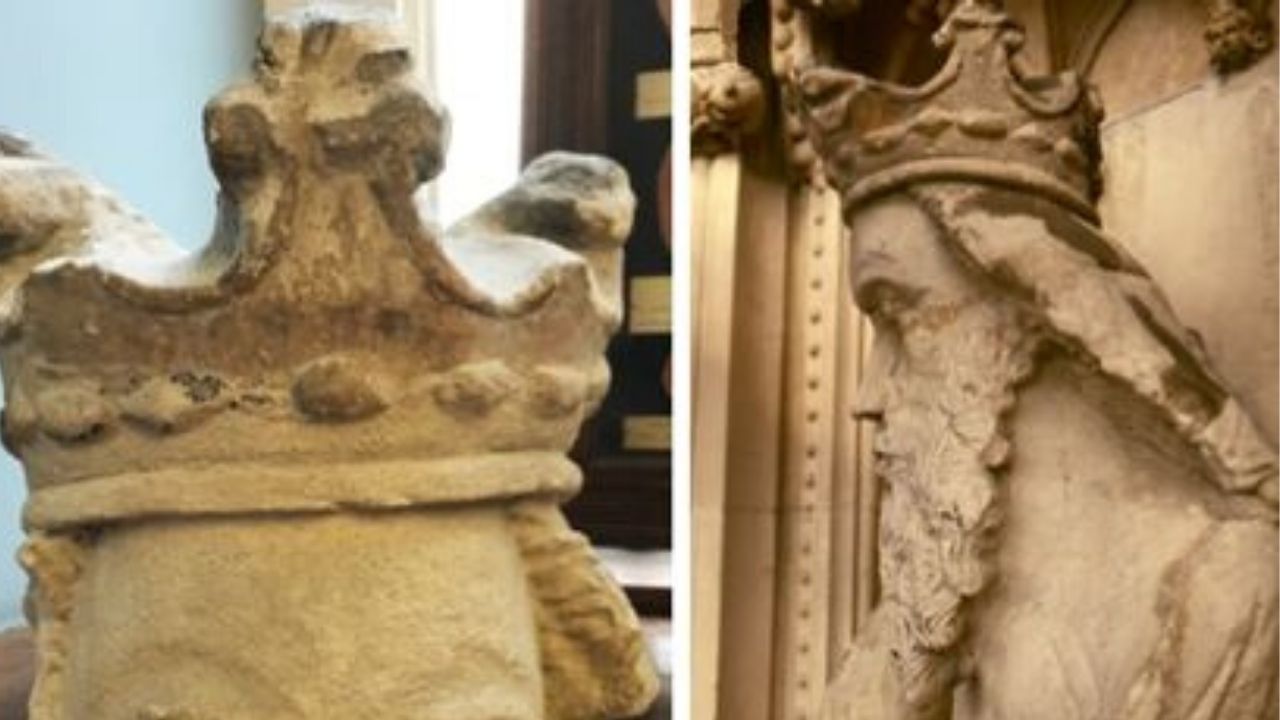 Coroa perdida há 27 anos finalmente retornará para escultura de rei do século 14