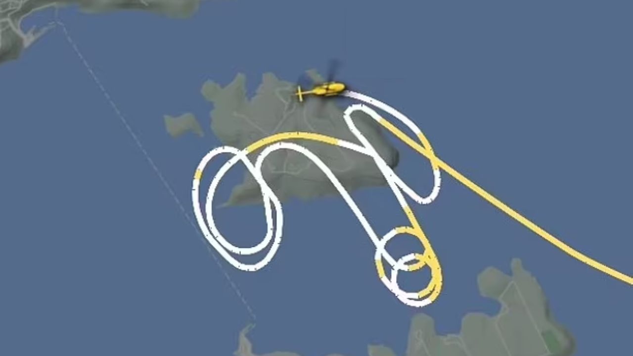 Helicóptero da força aérea de Malta cria rota de voo em formato de pênis