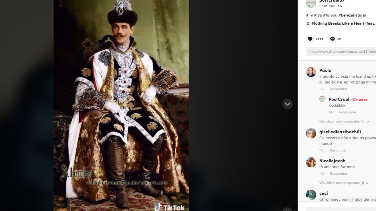 Membro da dinastia Romanov viraliza no Tiktok: ‘Vc paga minha terapia’