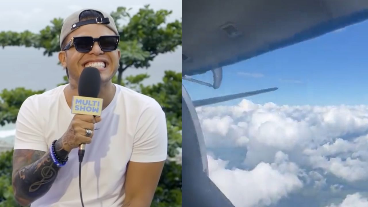 Vídeo: Porta de avião que transportava banda do cantor Tierry abre em pleno ar
