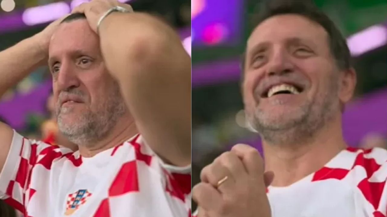 Torcedor croata viraliza ao ter reações capturadas em transmissão de Copa do Mundo