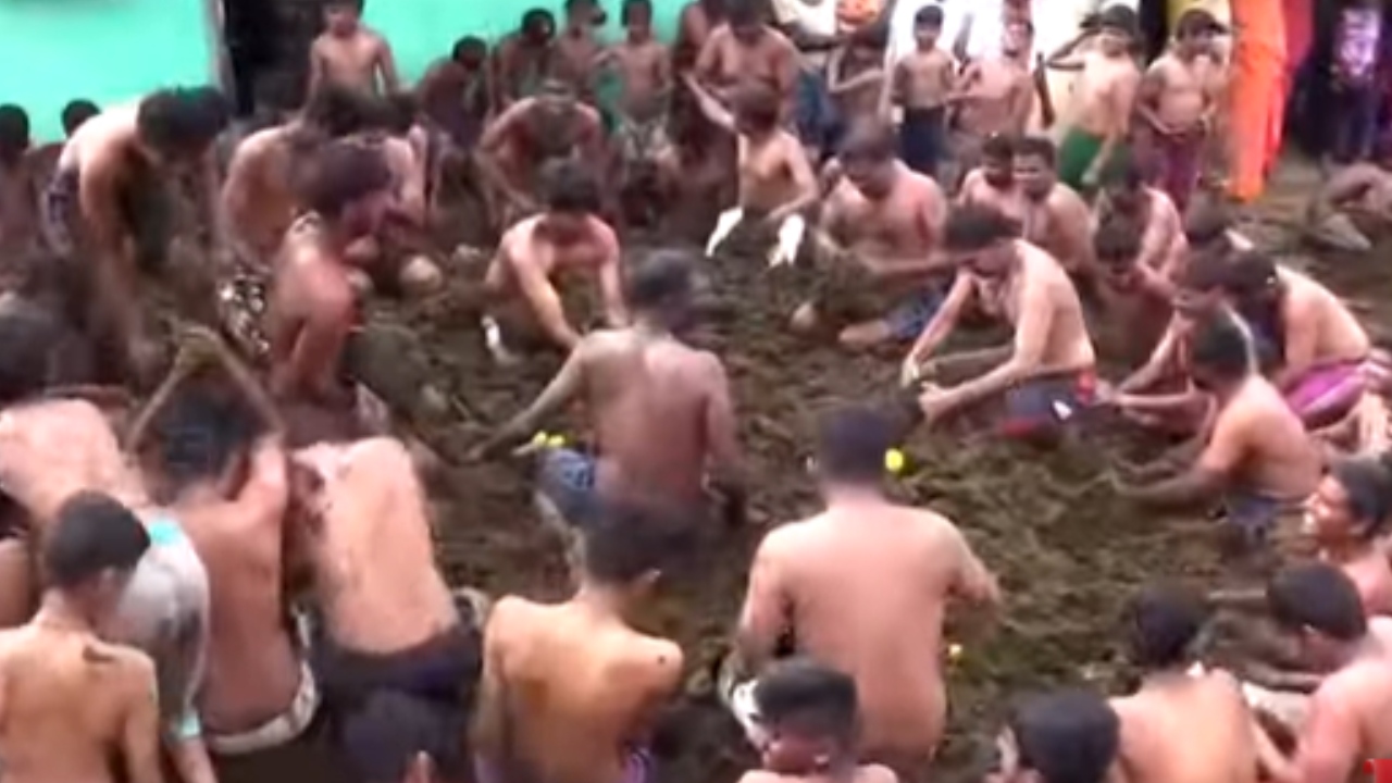 Em festival, ‘batalha’ com excremento de vaca ocorre em vilarejo na Índia