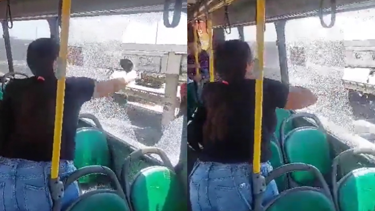 RJ: Menino passa mal com o calor intenso e mãe quebra janela de ônibus para socorrê-lo