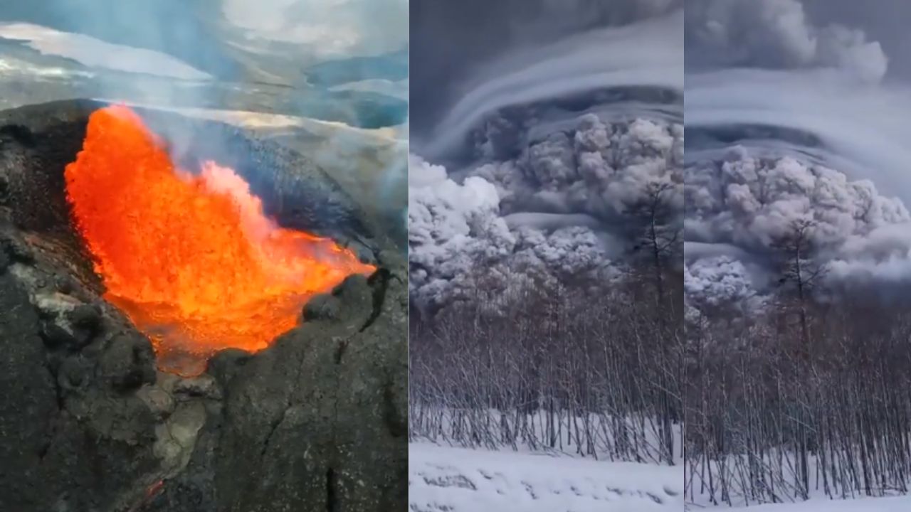 Após vulcão entrar em erupção na Rússia, chuva de cinzas impede pessoas de saírem na rua