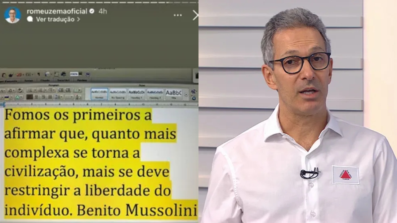 Governador de Minas Gerais publica frase atribuída ao ditador Benito Mussolini