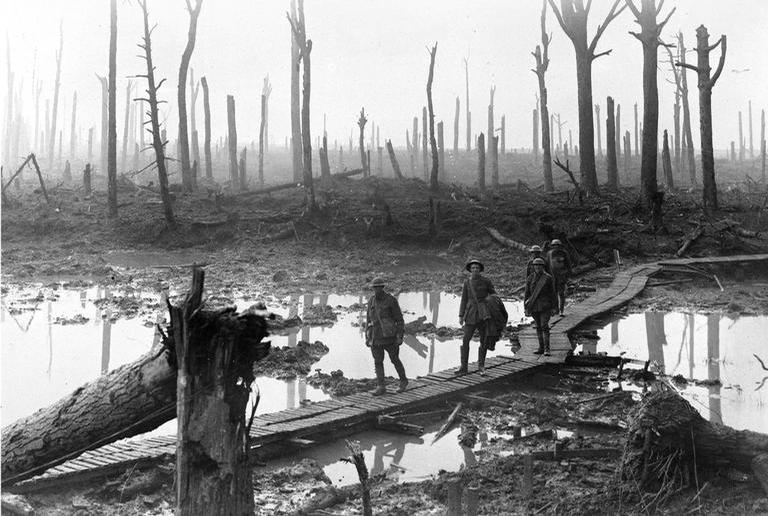 A devastação provocada pela Batalha de Ypres