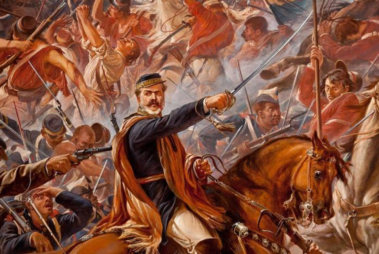No quadro de Pedro Américo, a história da Batalha do Avaí