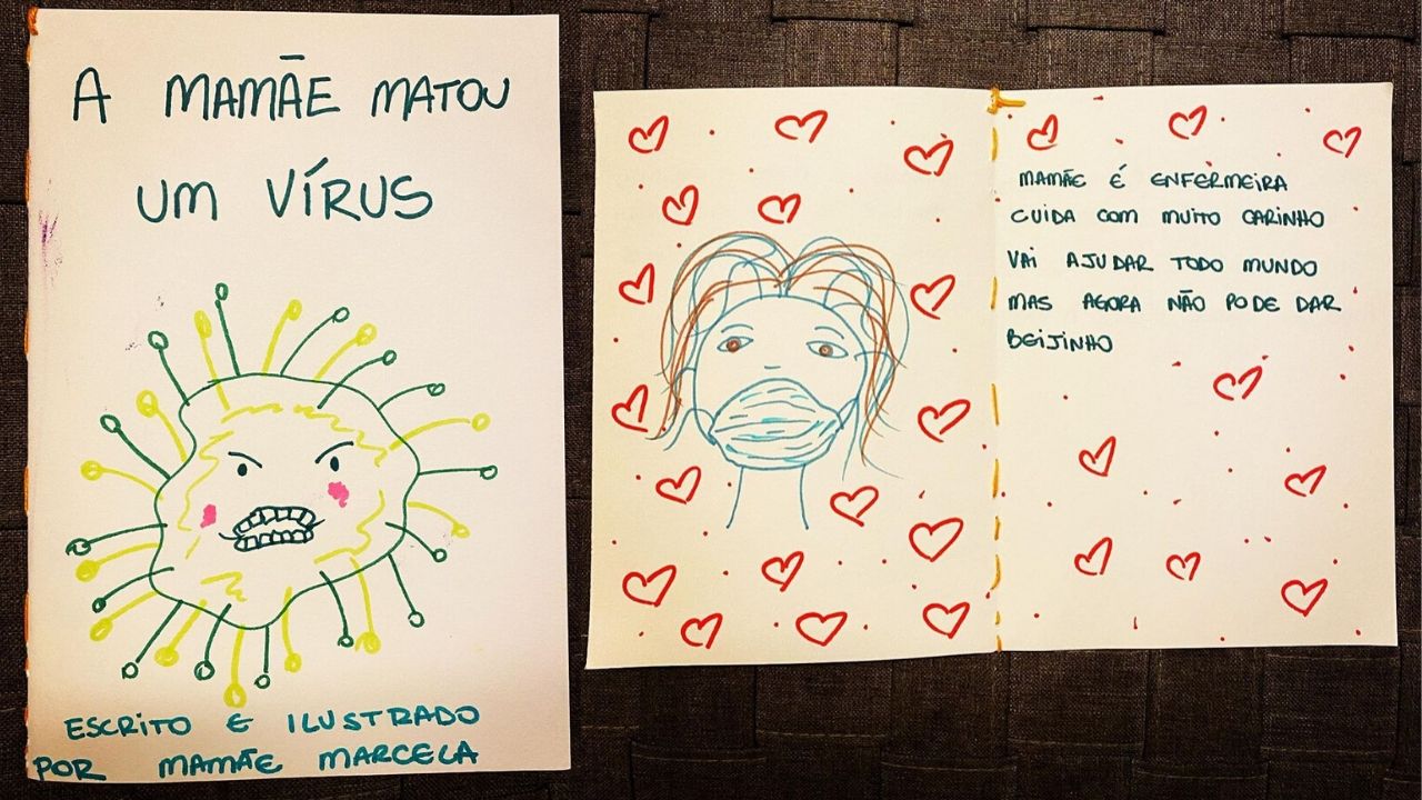 Coronavírus: confinada, enfermeira paulista usa livro infantil para orientar filhas