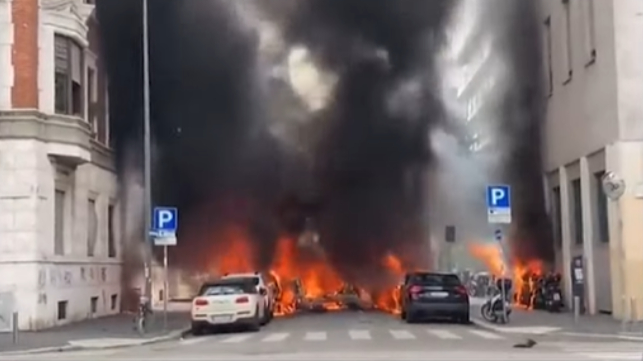 Furgão explode e provoca grande incêndio no centro de Milão