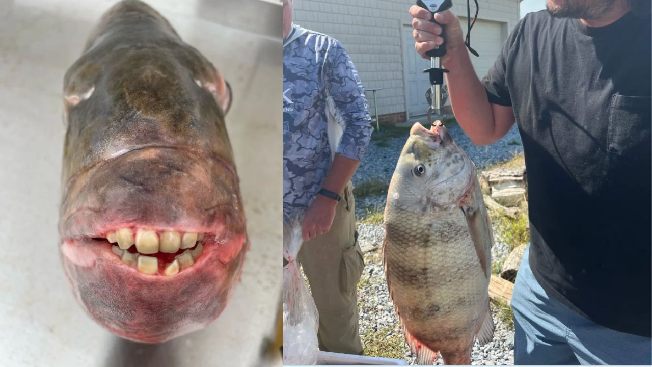 Recorde: Homem captura maior peixe ‘com dentes humanos’ já visto